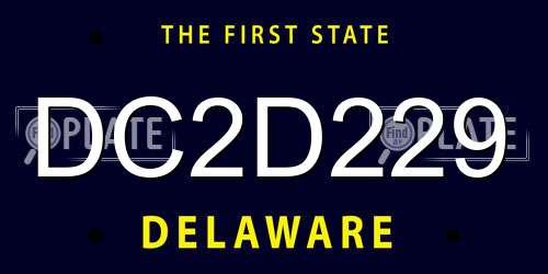 DC2D229 Delaware License Plate