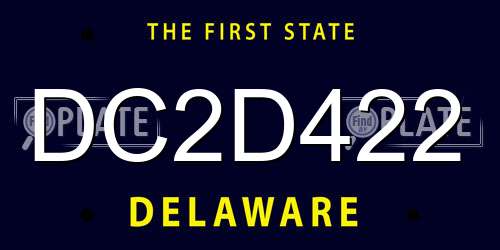 DC2D422 Delaware License Plate