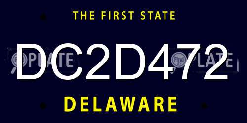 DC2D472 Delaware License Plate