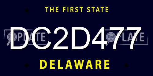 DC2D477 Delaware License Plate