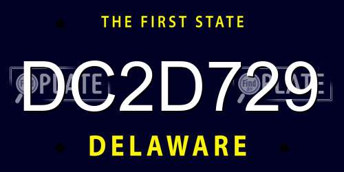 DC2D729 Delaware License Plate