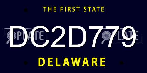 DC2D779 Delaware License Plate