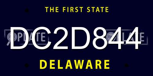 DC2D844 Delaware License Plate