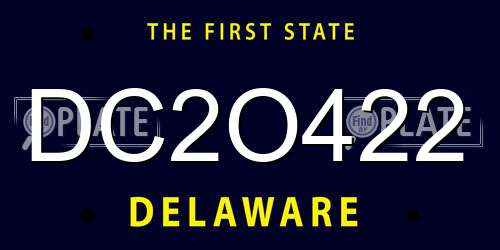 DC2O422 Delaware License Plate