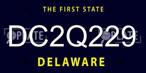 DC2Q229 Delaware License Plate