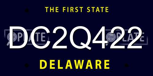 DC2Q422 Delaware License Plate
