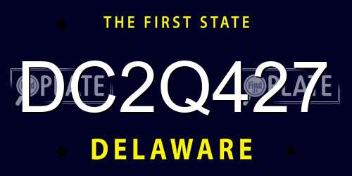 DC2Q427 Delaware License Plate