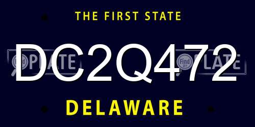 DC2Q472 Delaware License Plate