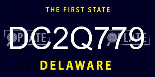DC2Q779 Delaware License Plate