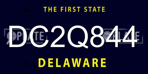 DC2Q844 Delaware License Plate