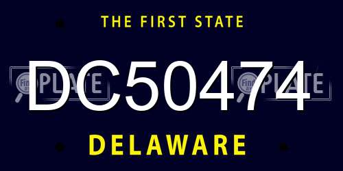 DC50474 Delaware License Plate