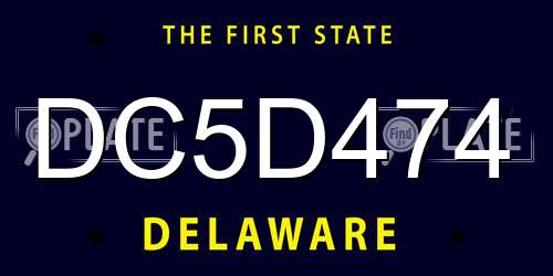 DC5D474 Delaware License Plate