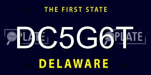 DC5G6T Delaware License Plate