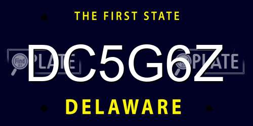 DC5G6Z Delaware License Plate