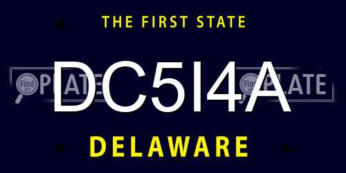 DC5I4A Delaware License Plate