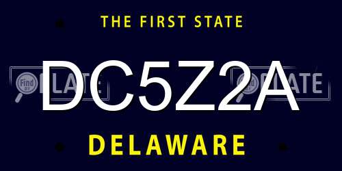 DC5Z2A Delaware License Plate