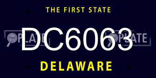 DC6063 Delaware License Plate