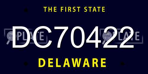DC70422 Delaware License Plate