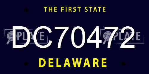 DC70472 Delaware License Plate