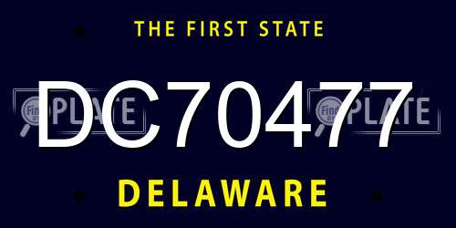 DC70477 Delaware License Plate