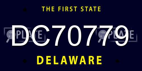 DC70779 Delaware License Plate