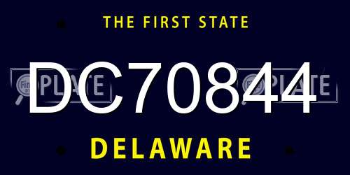 DC70844 Delaware License Plate