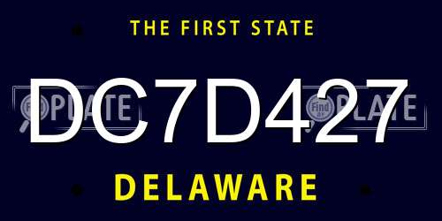 DC7D427 Delaware License Plate