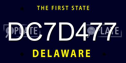 DC7D477 Delaware License Plate