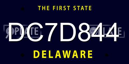 DC7D844 Delaware License Plate