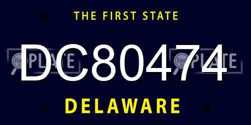 DC80474 Delaware License Plate