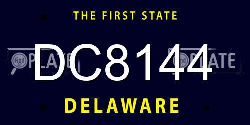 DC8144 Delaware License Plate