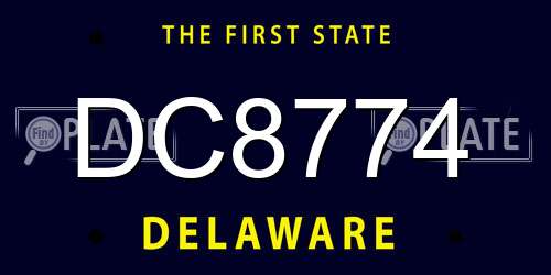 DC8774 Delaware License Plate