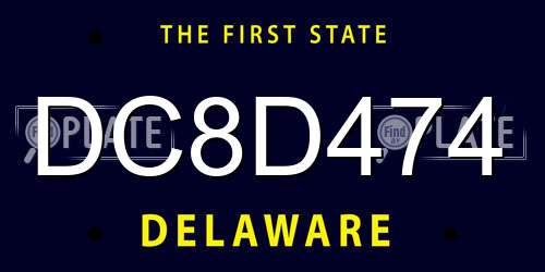 DC8D474 Delaware License Plate