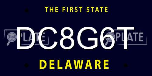 DC8G6T Delaware License Plate