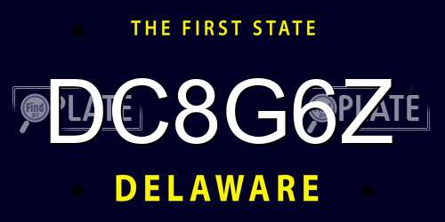 DC8G6Z Delaware License Plate