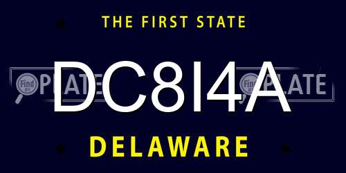 DC8I4A Delaware License Plate