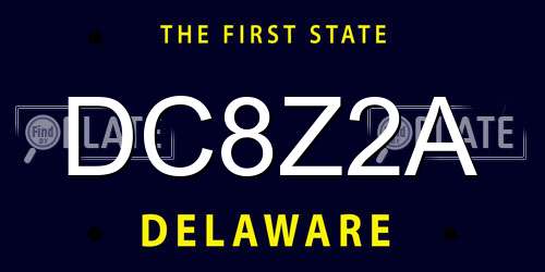 DC8Z2A Delaware License Plate