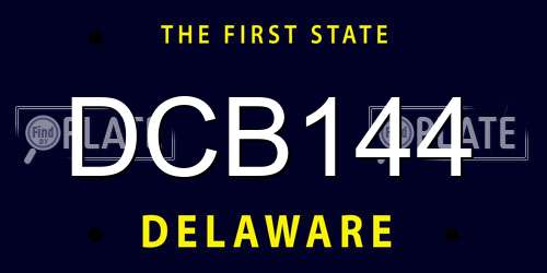 DCB144 Delaware License Plate