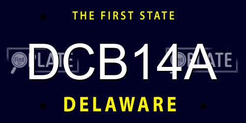 DCB14A Delaware License Plate