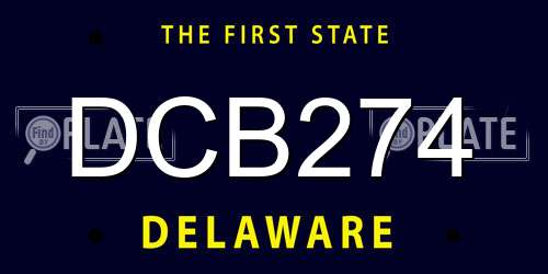 DCB274 Delaware License Plate