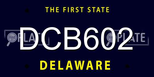 DCB602 Delaware License Plate