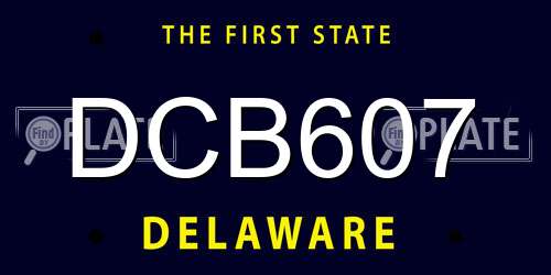 DCB607 Delaware License Plate