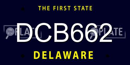 DCB662 Delaware License Plate