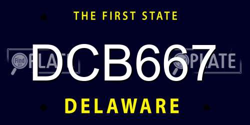 DCB667 Delaware License Plate