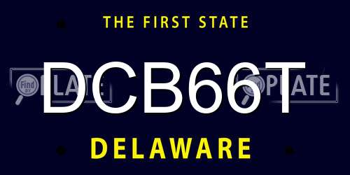 DCB66T Delaware License Plate