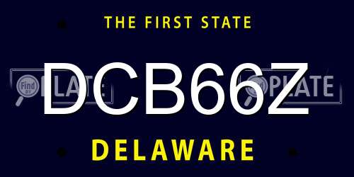 DCB66Z Delaware License Plate