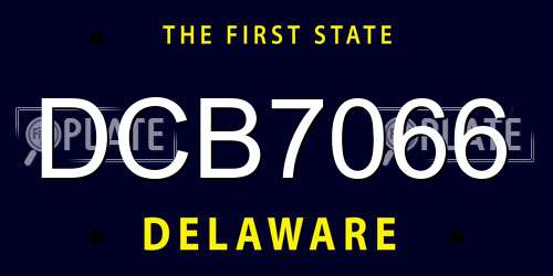 DCB7066 Delaware License Plate