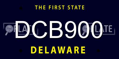 DCB900 Delaware License Plate