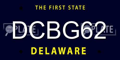 DCBG62 Delaware License Plate
