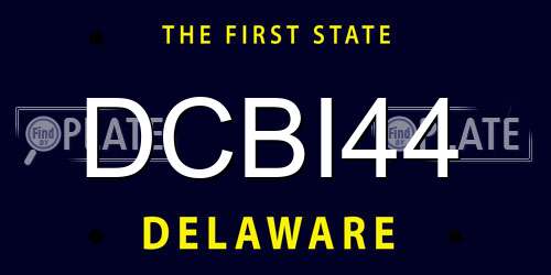 DCBI44 Delaware License Plate